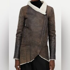 Helmut Lang Weathered Brown Shearling Coat Size P or XS